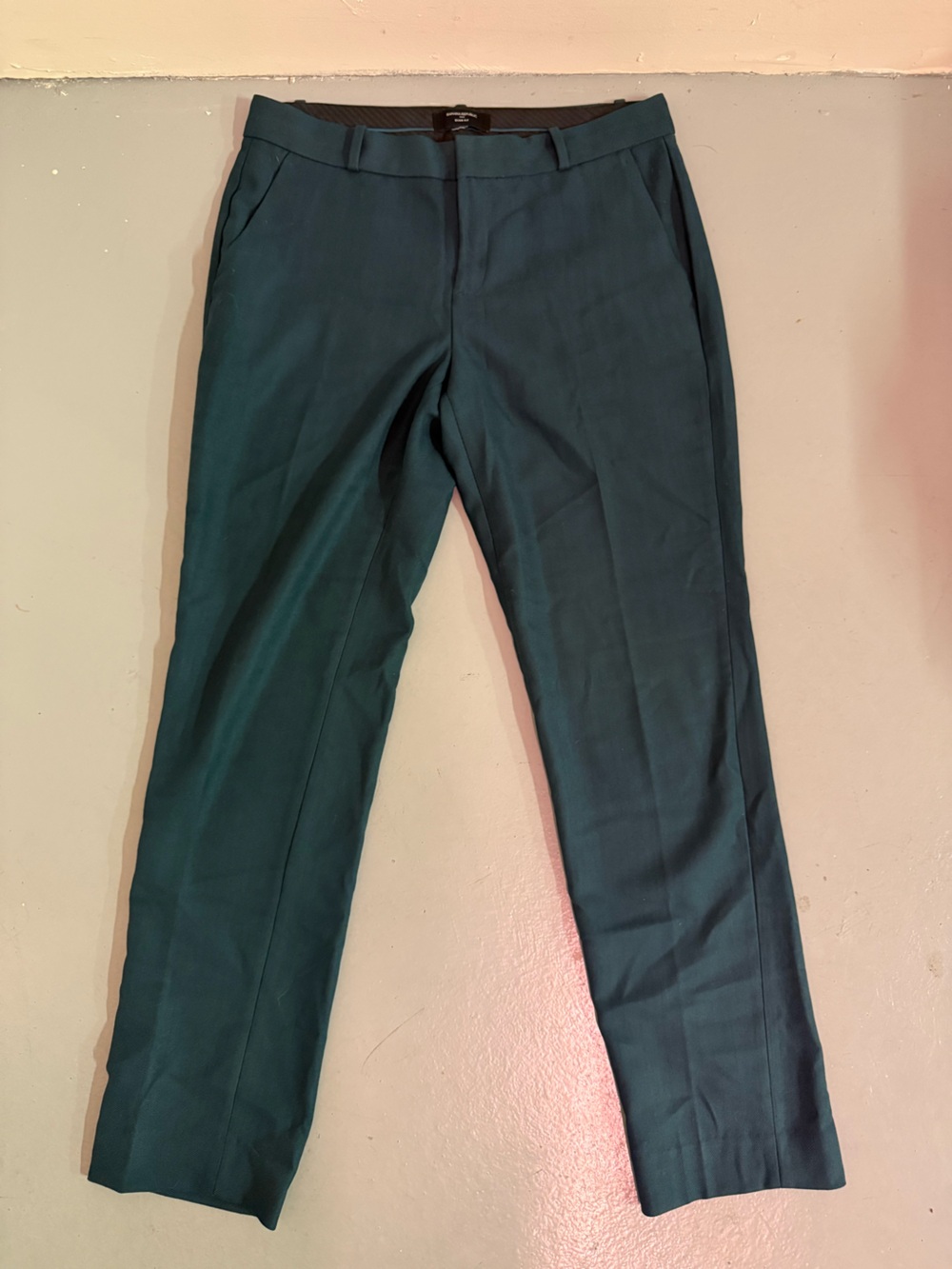 Banana Republic forest green “Ryan” Straight-Leg Dress Pants